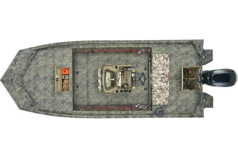 Slide: The Image of 2026 Tracker Grizzly 1860 CC boat interior with steering wheel and control panel. - 7