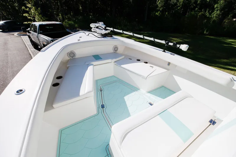 Slide: The Image of 2017 Albury Brothers center console boat with spacious seating and modern design. - 19