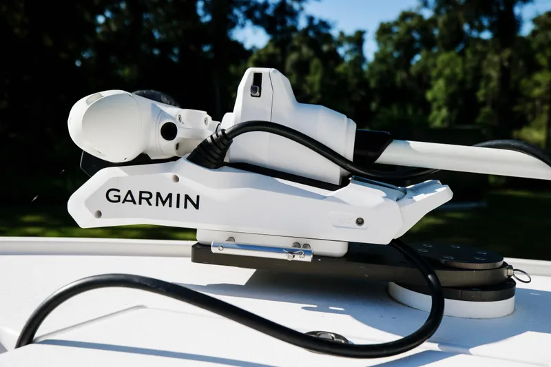 Slide: The Image of Garmin equipment on 2017 Albury Brothers center console boat, close-up view. - 29