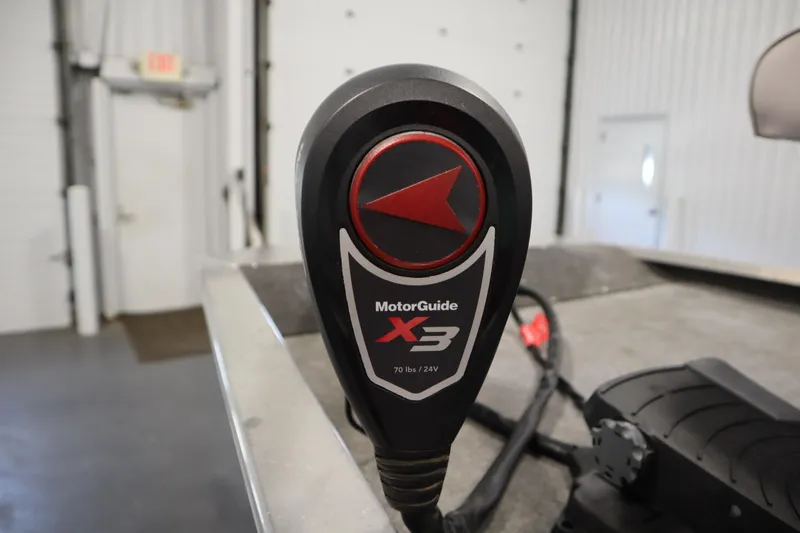 Slide: The Image of MotorGuide X3 trolling motor control on 1997 Tracker 18 Pro Team SC boat. - 10