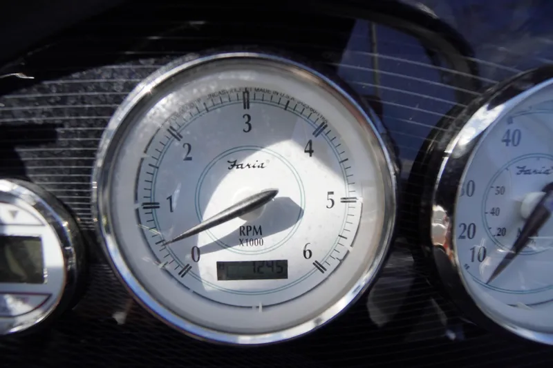 Slide: The Image of Close-up of 2019 Regal 1900 ES Bowrider tachometer showing RPM gauge. - 9