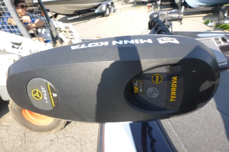 Slide: The Image of Minn Kota Terrova trolling motor on 2024 Ranger 2080MS boat, featuring i-Pilot system. - 14