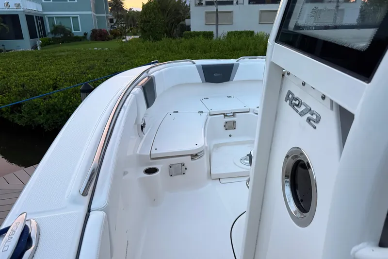 Slide: The Image of 2020 Robalo R272 Center Console boat interior with sleek design and modern features. - 5