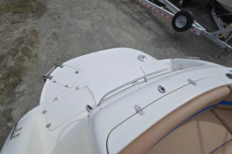 Slide: The Image of 2001 Chaparral Sunesta 233 boat deck with seating and swim platform. - 16