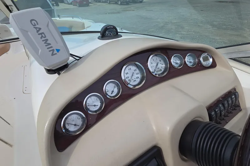 Slide: The Image of Dashboard of 2001 Chaparral Sunesta 233 boat with Garmin GPS and gauges. - 42