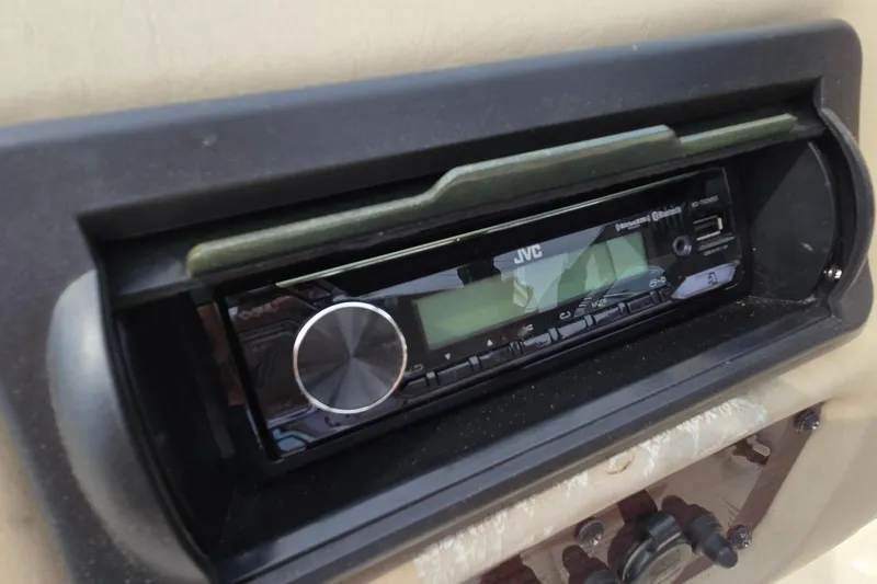 Slide: The Image of JVC stereo system in 2001 Chaparral Sunesta 233 boat dashboard. - 45