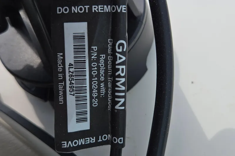 Slide: The Image of Label on Garmin dual beam transducer, part number 010-10249-20, for Chaparral Sunesta 233. - 68