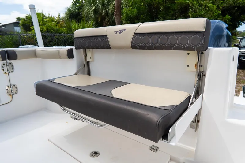 Slide: The Image of 2020 Tidewater 272 CC Adventure boat seat with foldable design and stylish upholstery. - 16