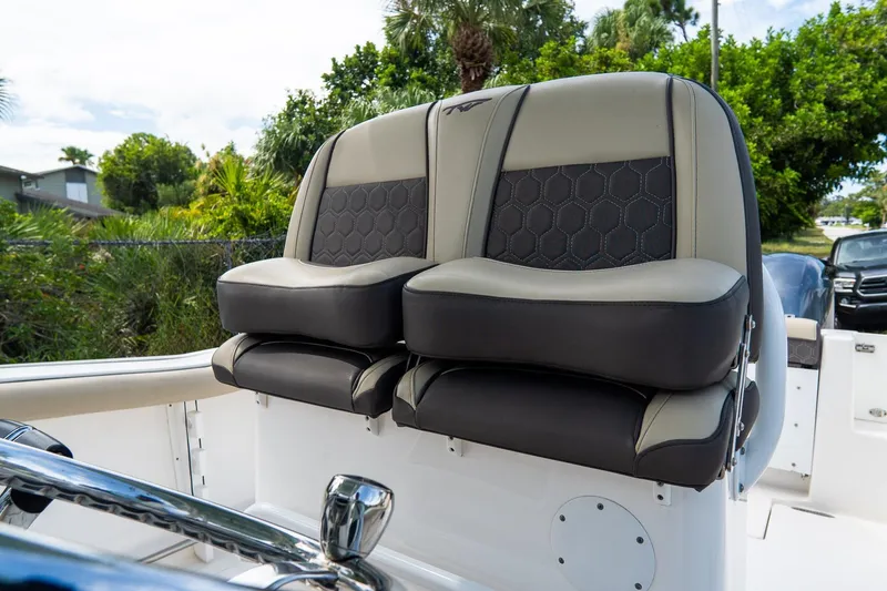 Slide: The Image of 2020 Tidewater 272 CC Adventure boat seats with stylish upholstery and modern design. - 32
