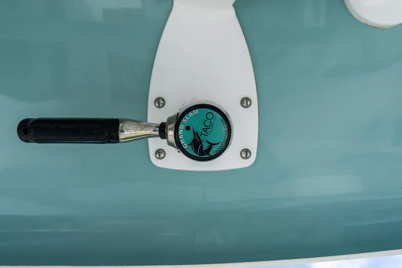 Slide: The Image of Tidewater 272 CC Adventure 2020 boat control lever with TACO Grand Slam branding. - 38