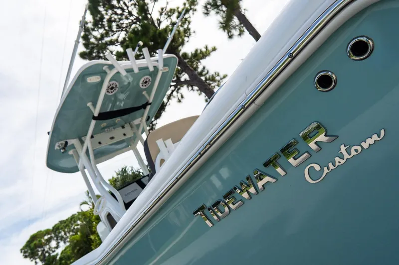 Slide: The Image of 2020 Tidewater 272 CC Adventure boat with custom detailing and sleek design. - 55