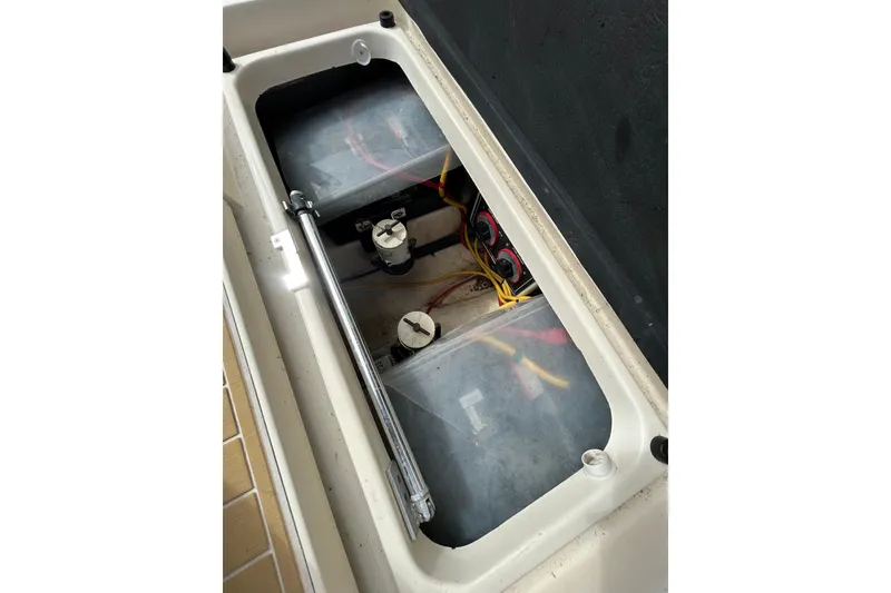 Slide: The Image of Electrical panel and wiring inside a 2008 Mainship Pilot 34 boat. - 15