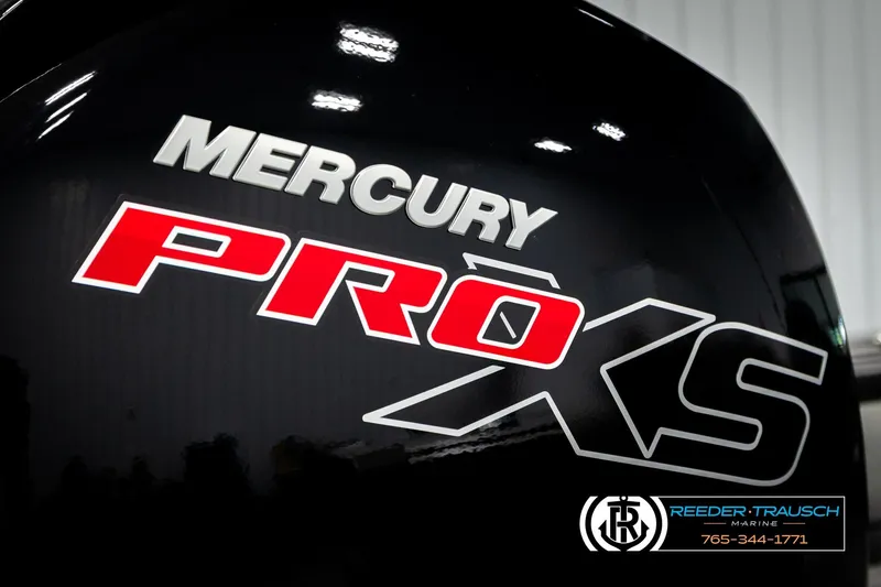 Slide: The Image of 2026 Lund 1875 Tyee with Mercury Pro XS engine, Reeder-Trausch Marine branding. - 50