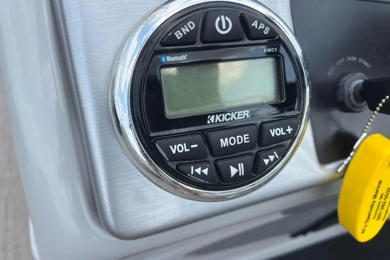 Slide: The Image of Kicker audio control panel in 2019 Ranger Reata 200C boat dashboard. - 15