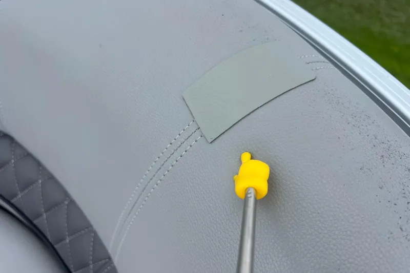 Slide: The Image of 2019 Ranger Reata 200C boat seat repair with patch and tool. - 50