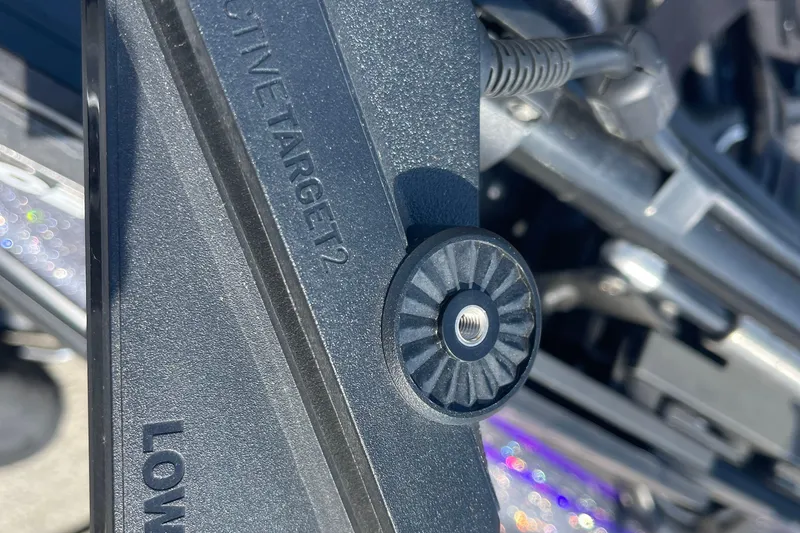 Slide: The Image of Close-up of 2023 Triton 19TRX Patriot boat component with Active Target 2 technology. - 11