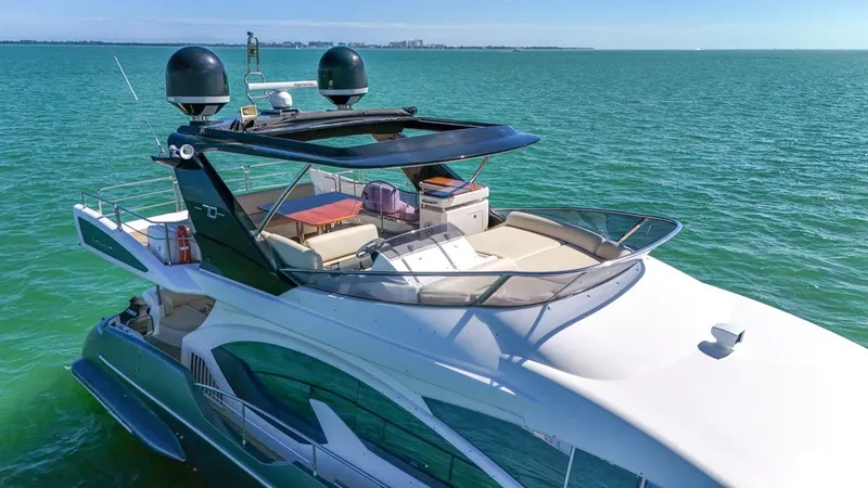 Slide: The Image of Azimut Flybridge 2012 yacht cruising on open sea, luxury vessel. - 28