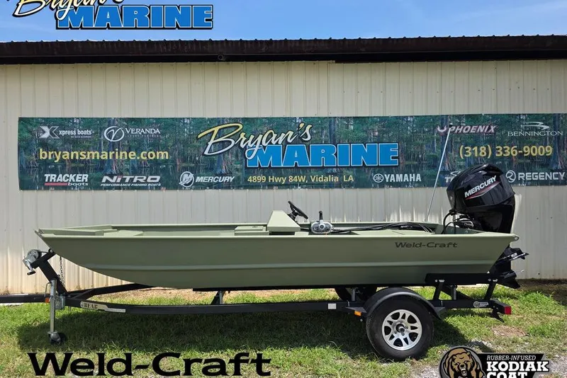 The Image of 2026 Weldcraft 1648 UV/DD ECONO Bass boat on trailer at Bryan's Marine. - 1