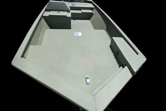 Slide: The Image of 2026 Weldcraft 1648 UV/DD ECONO Bass boat, spacious deck, minimalist design. - 19