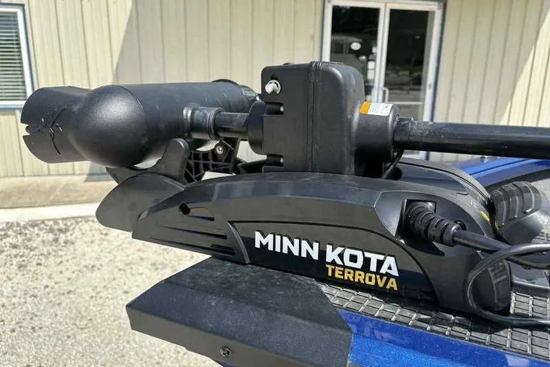Slide: The Image of Minn Kota Terrova trolling motor on 2017 Triton 168 DV boat. - 10