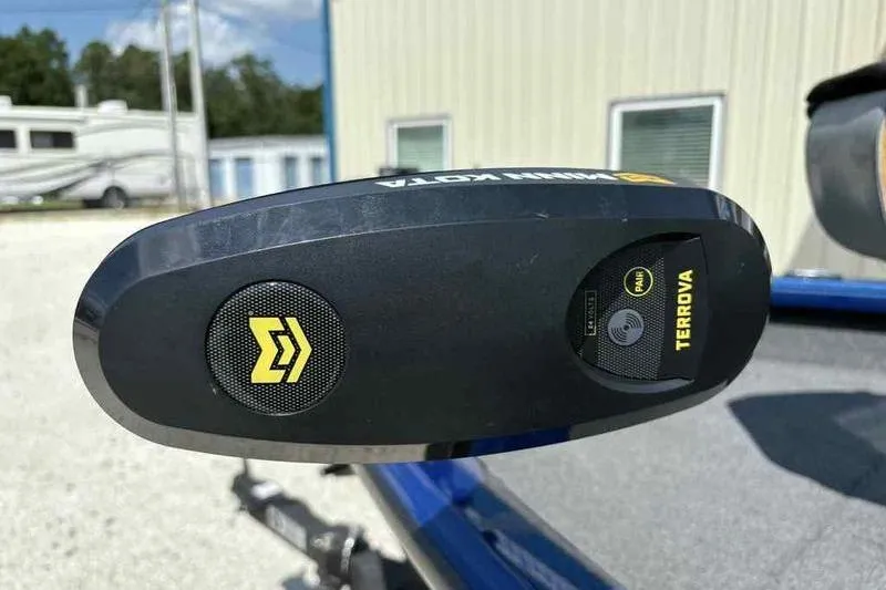 Slide: The Image of Close-up of Minn Kota Terrova trolling motor on 2017 Triton 168 DV boat. - 11