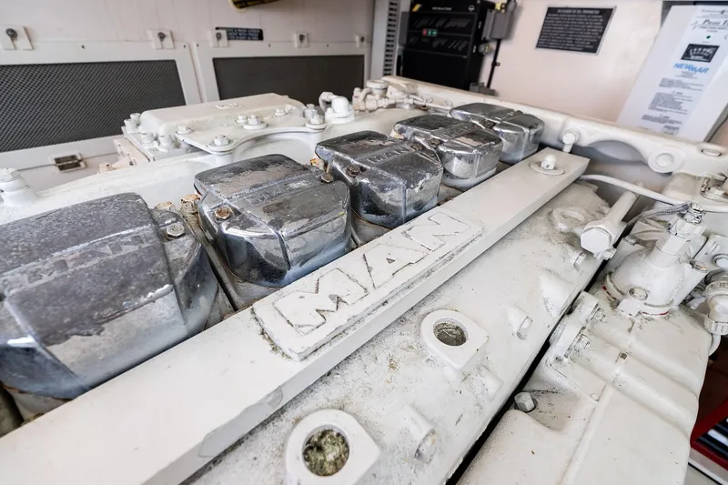 Slide: The Image of Engine of 2004 Cabo 40 Hardtop Express boat, featuring MAN components. - 37