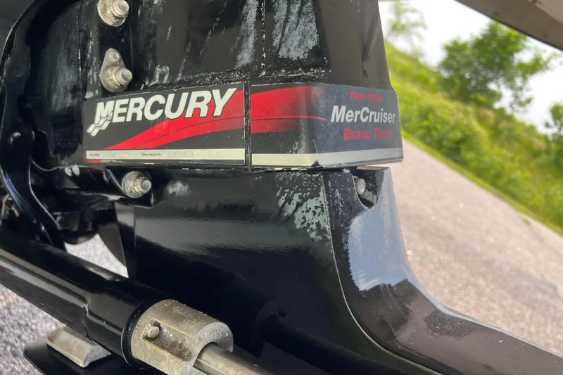 Slide: The Image of Close-up of Mercury MerCruiser Bravo Three outdrive on 2003 Crownline 230 BR boat. - 19
