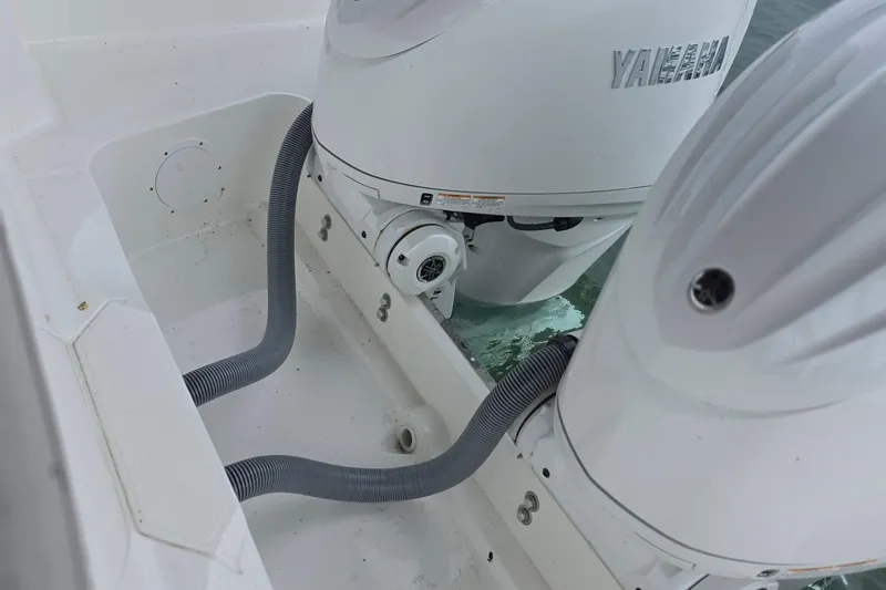 Slide: The Image of 2024 Pursuit DC 326 Dual Console boat with Yamaha outboard engines. - 34