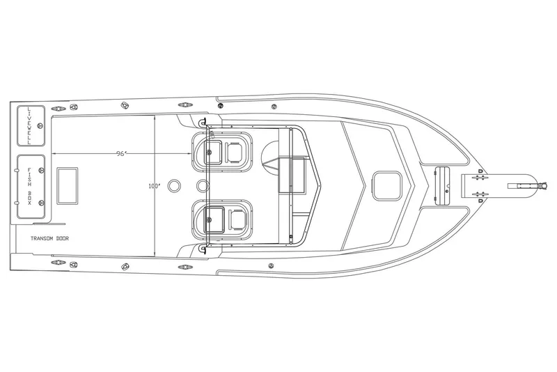 Slide: The Image of Manufacturer Provided Image: Top view schematic of 2015 Parker 2510 XLD Walkaround boat layout. - 44