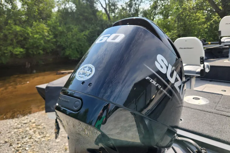 Slide: The Image of 2024 Polar Kraft Frontier 165 SCJ boat with Suzuki 60 horsepower outboard motor. - 40