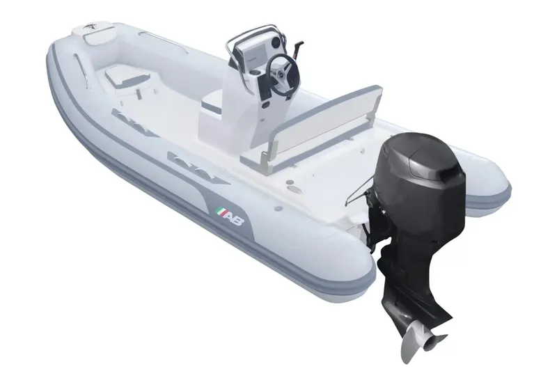 Slide: The Image of 2026 AB Inflatables Oceanus 15 VST boat with open storage compartment. - 6