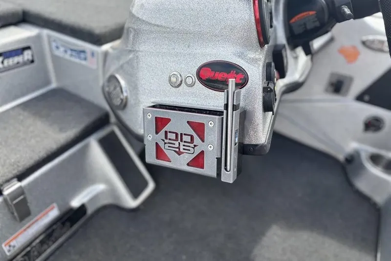 Slide: The Image of 2020 Bass Cat Cougar FTD boat interior with steering and control panel details. - 16