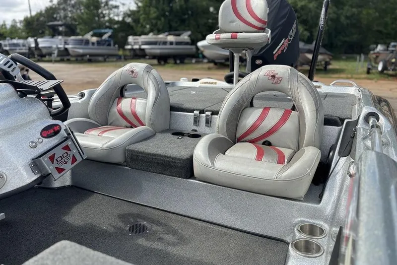 Slide: The Image of 2020 Bass Cat Cougar FTD boat interior with stylish seats and control panel. - 3