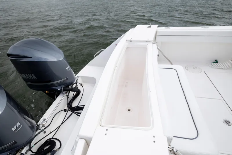 Slide: The Image of 2017 Stamas 370 Aegean boat with Yamaha V8 engines on open water. - 14