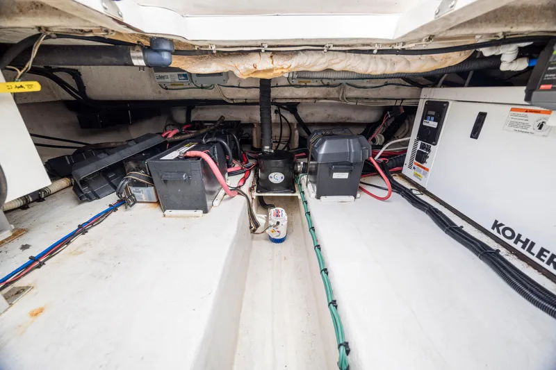 Slide: The Image of Engine compartment of 2017 Stamas 370 Aegean boat with Kohler generator and wiring. - 43
