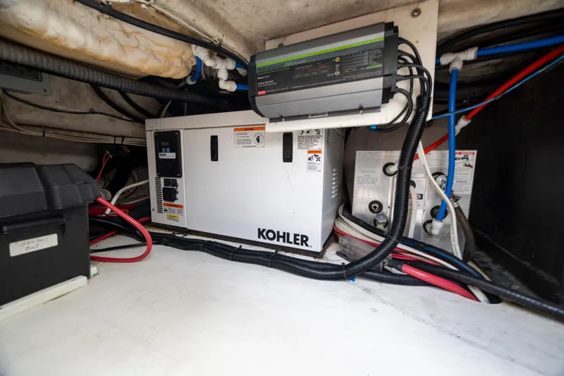 Slide: The Image of Engine room of 2017 Stamas 370 Aegean with Kohler generator and wiring. - 46