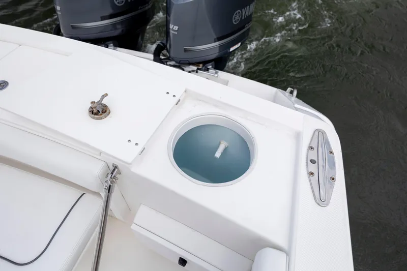 Slide: The Image of 2017 Stamas 370 Aegean boat deck with Yamaha outboard motors. - 55