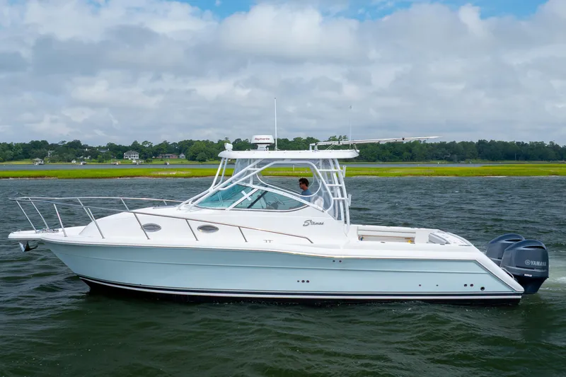 Slide: The Image of 2017 Stamas 370 Aegean boat cruising on a scenic waterway. - 6