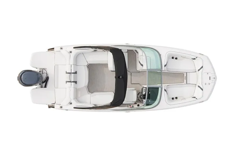 Slide: The Image of Manufacturer Provided Image: Top view of a 2020 Regal 23 OBX boat with seating and outboard motor. - 18