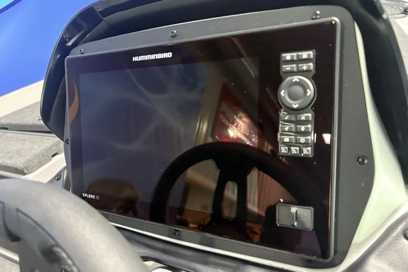 Slide: The Image of Close-up of Humminbird Xplore 12 display on 2026 Skeeter ZXR20 SE boat. - 25