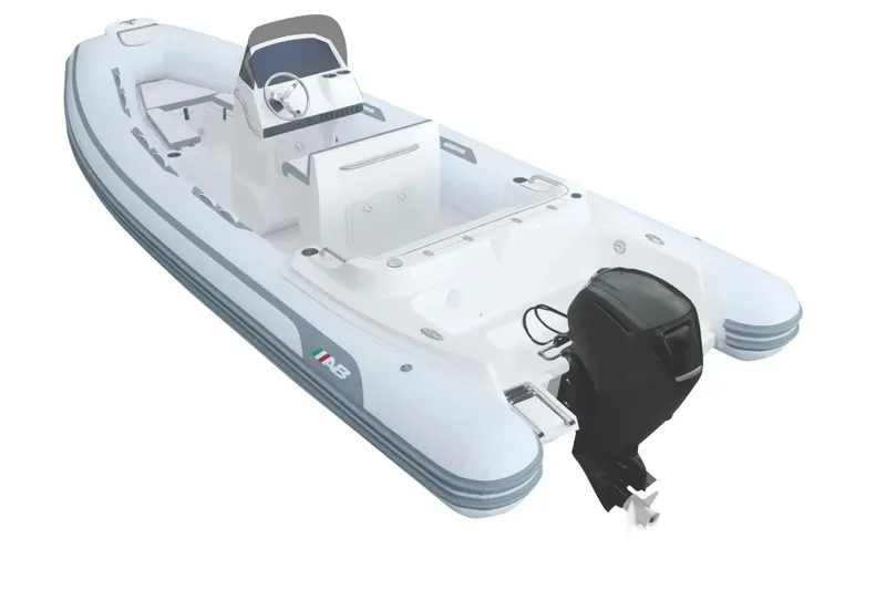 The Image of 2026 AB Inflatables Oceanus 21 VST boat with outboard motor, sleek design, and spacious interior. - 0