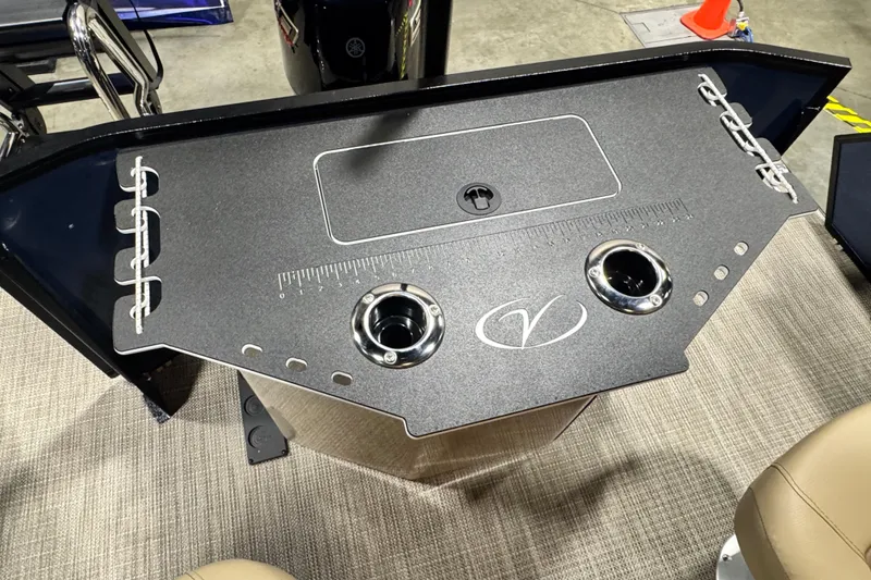 Slide: The Image of 2026 Veranda Relax VR235F2 boat console with cup holders and ruler. - 11