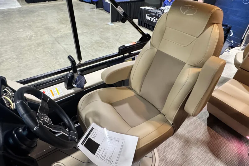 Slide: The Image of 2026 Veranda Relax VR235F2 boat seat with steering wheel and controls. - 8