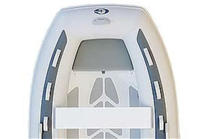 Slide: The Image of Gala A270D 2025 inflatable boat, top view, gray and white design. - 6