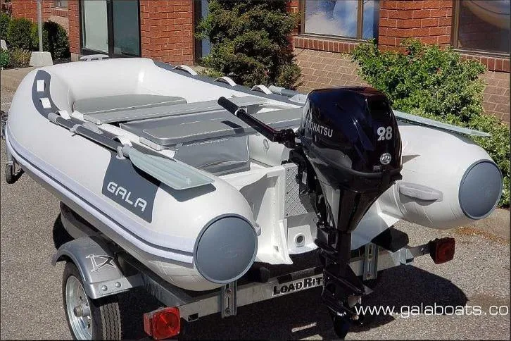 Slide: The Image of Gala A270D inflatable boat 2025 on trailer with outboard motor. - 7
