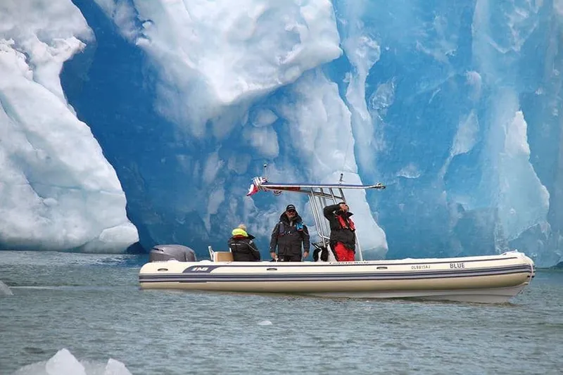 Slide: The Image of 2026 AB Inflatables Oceanus 24 VST near icy glacier. - 8