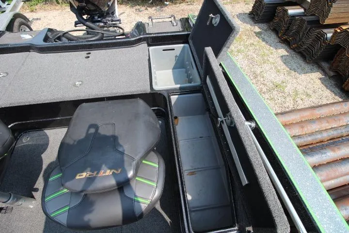 Slide: The Image of Nitro ZV20 Pro 2020 boat interior with storage compartments and seating. - 11