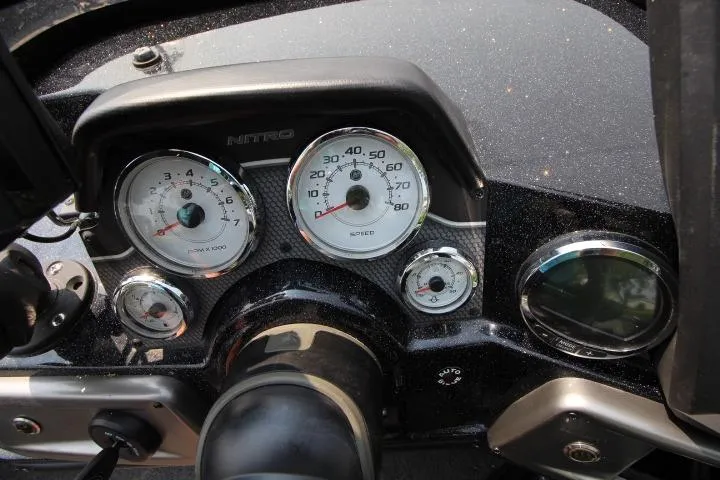 Slide: The Image of Dashboard of a 2020 Nitro ZV20 Pro boat with speedometer and tachometer. - 14
