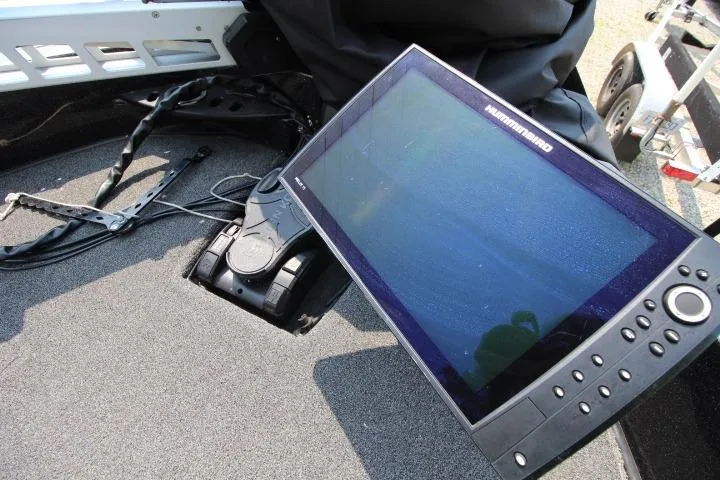 Slide: The Image of 2020 Nitro ZV20 Pro boat with advanced navigation display and control panel. - 16