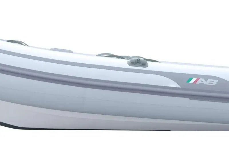 The Image of 2026 AB Inflatables Lammina 10 AL boat, sleek white design with logo detail. - 0